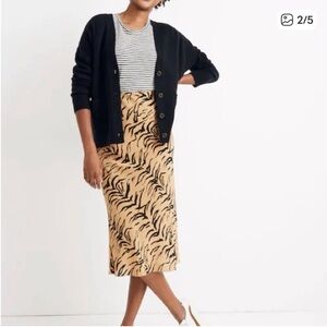 Madewell Tiger Print Slip Skirt